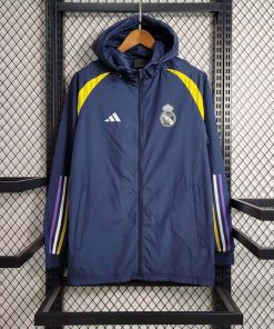 2023 Real Madrid Windbreaker Navy blue Soccer Jersey Thai Quality