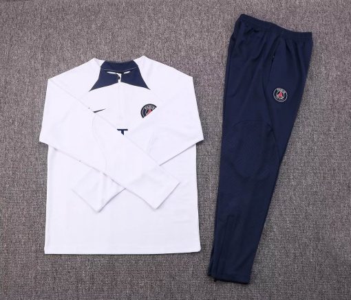 2022/2023 Psg Paris Saint-Germain Half-Pull Training Suit White Set