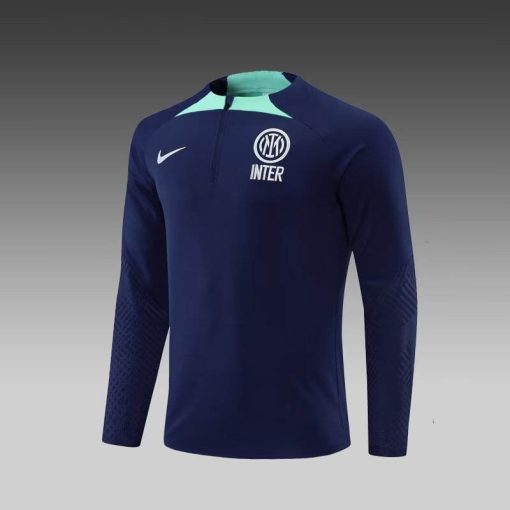 2022/2023 Internazionale Milan Half-Pull Training Suit Royal Blue Football Jersey  Thai Quality Set