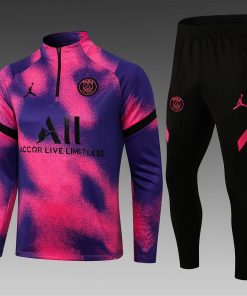 2021/2022 Psg Paris Saint-Germain Half-Pull Training Suit Pink Set