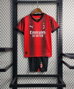 2023/2024 AC Milan Soccer Jersey Home Kids Size  Thai Quality