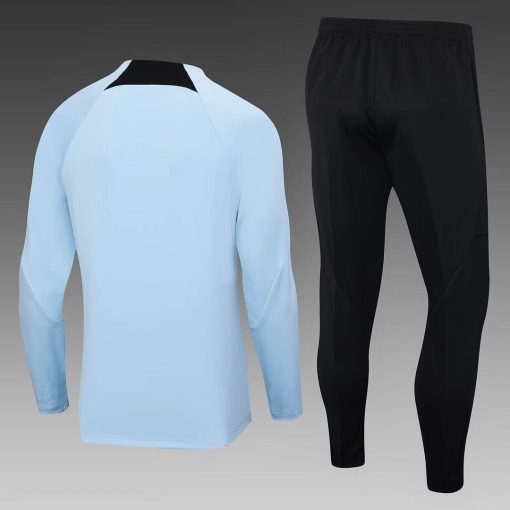 2023/2024 Internazionale Milan Half-Pull Training Suit Light Blue Football Jersey  Thai Quality Set